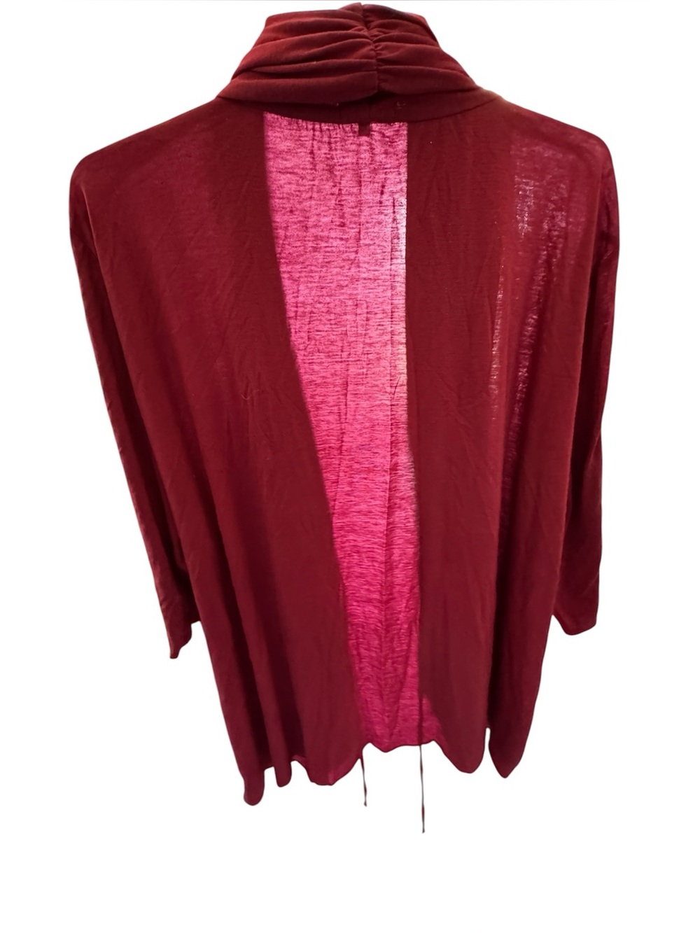Kiyonna Fuchsia Open-Front Drawstring Cardigan - Picture 2 of 5